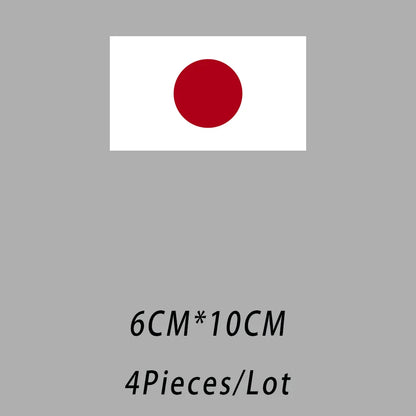 4PCS/Lot Flag For World Countries Heat Adhesive Thermal Transfers Iron On Patches For Ironing Clothing Fusible T Shirt Stickers
