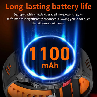 Military T-Rex 3 GPS Waterproof Smart Watch 1.46"HD AMOLED Built-in 6 Frequency Satellite Outdoors Sports Fitness Smart Bracelet