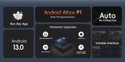 GetPairr P1 Android 13 AI Box 8GB 128GB Wireless CarPlay Android Auto Aadpter Youtube Video Box for Car with Wired Carplay