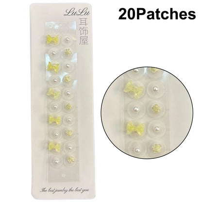 Fashion Exquisite Bowknot Colorful Flower Pearl Ear Point Stickers Ear Pressure Stick Acupuncture Auricular Ear Stickers Massage