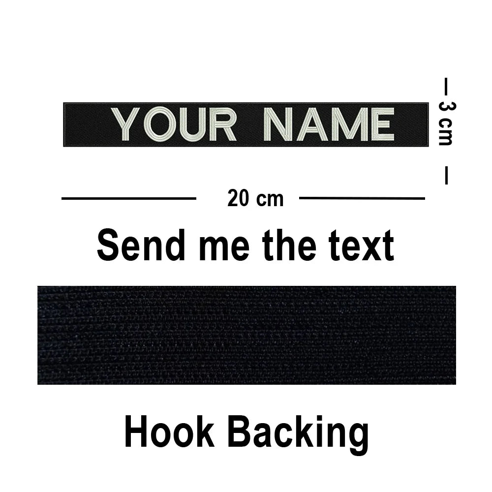 Custom Big Size Patches Personalized Name Embroidered Patch Stripes Badge Emblems Iron On Or Hook Loop Applique For Clothes