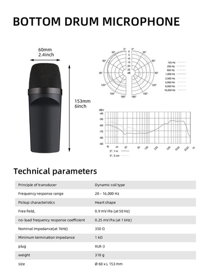 Instrument Microphone E608 7-Piece Wired Drum Mic Kit Dynamic Kick Bass Tom/Snare Cymbals Use For Drums Vocal Band DJ Stage Inst