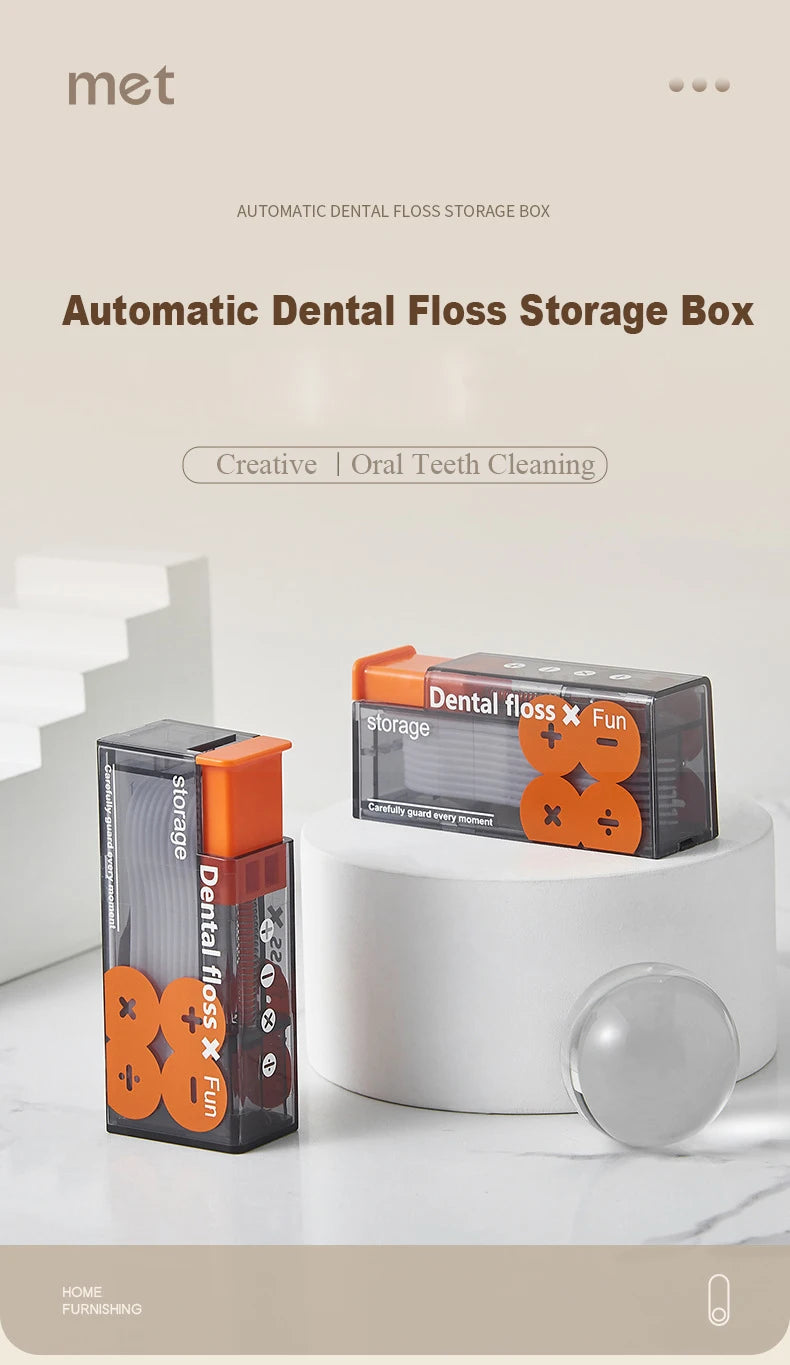 Automatic Dental Floss Storage Box Pop-Up Dental Floss Dispenser With 10Pcs Floss Dental Oral Hygiene Care Portable