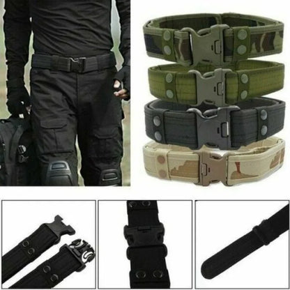 Camouflage Tactical Belt Men's Quick Release Nylon Military Belt Outdoor Combat Oxford Cloth Mountaineering Trouser Waist Belt