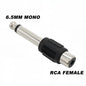 5pcs 6.35/6.5mm Male to 3.5mm Audio Stereo Mono Jack Female To Male Audio Jack Connector Adapter Converter Speaker