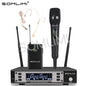 SOMLIMI 135G4 UHF Dual Channels Profession Wireless Microphone System Stage Performance Dynamic Long Distance Metal Handheld