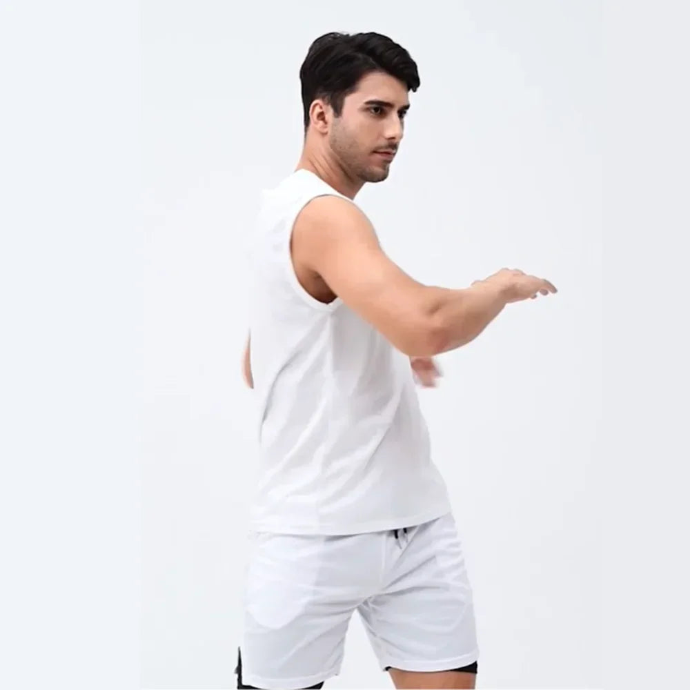 elastic sleeveless running Gym men's and women's free custom logo compression vest, quick drying sports sleeveless T-shirt