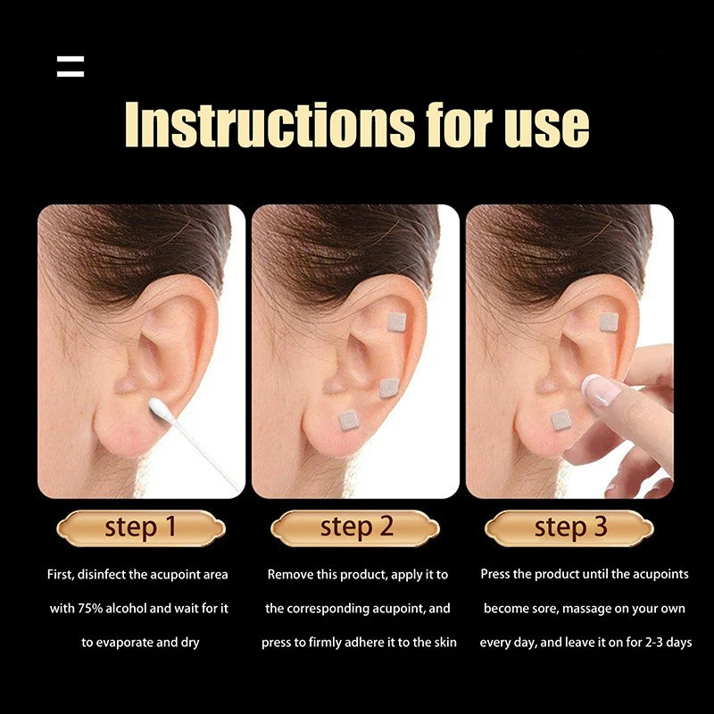 1200Pcs Cowherb Seed Ear Stickers Set Auriculotherapy Acupuncture Massage Therapy Dredge Body Meridians Improve Vision Treat