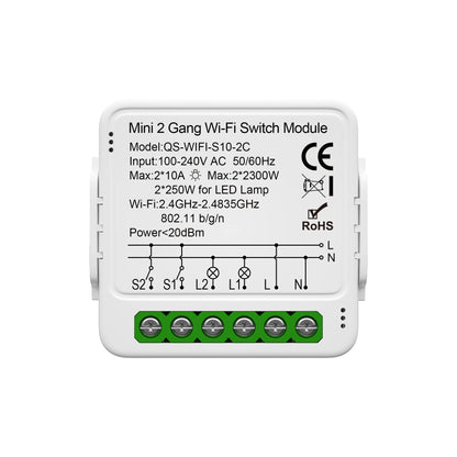 Tuya Smart WiFi Switch 1/2/3 Gang Smart Home Light Switch Breaker Neutral Wire Required Remote App Timer Work with Alexa Google