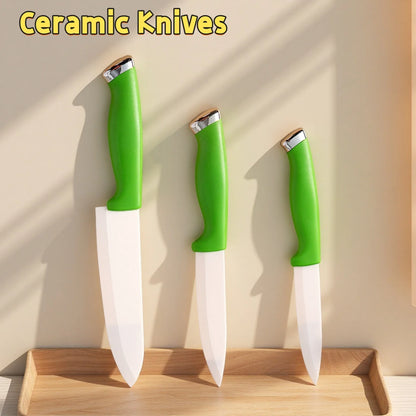 Ceramic Knife 4 5 6 Inch Knives Kitchen Set White Blade Chef Utility Paring Vegetable Slicing Ceramic Knives Kitchen Accessories