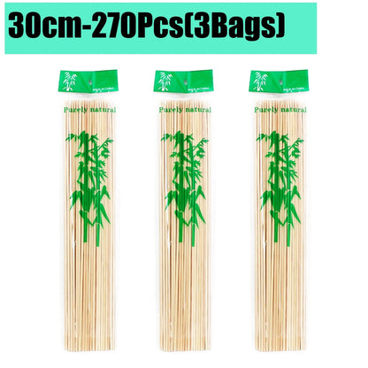90-1350Pcs Bamboo Wooden BBQ Skewers Sticks Disposable 15/20/25/30cm for Grilling, Fruit, Kabob,BBQ, Barbecue, Camping, Outdoor