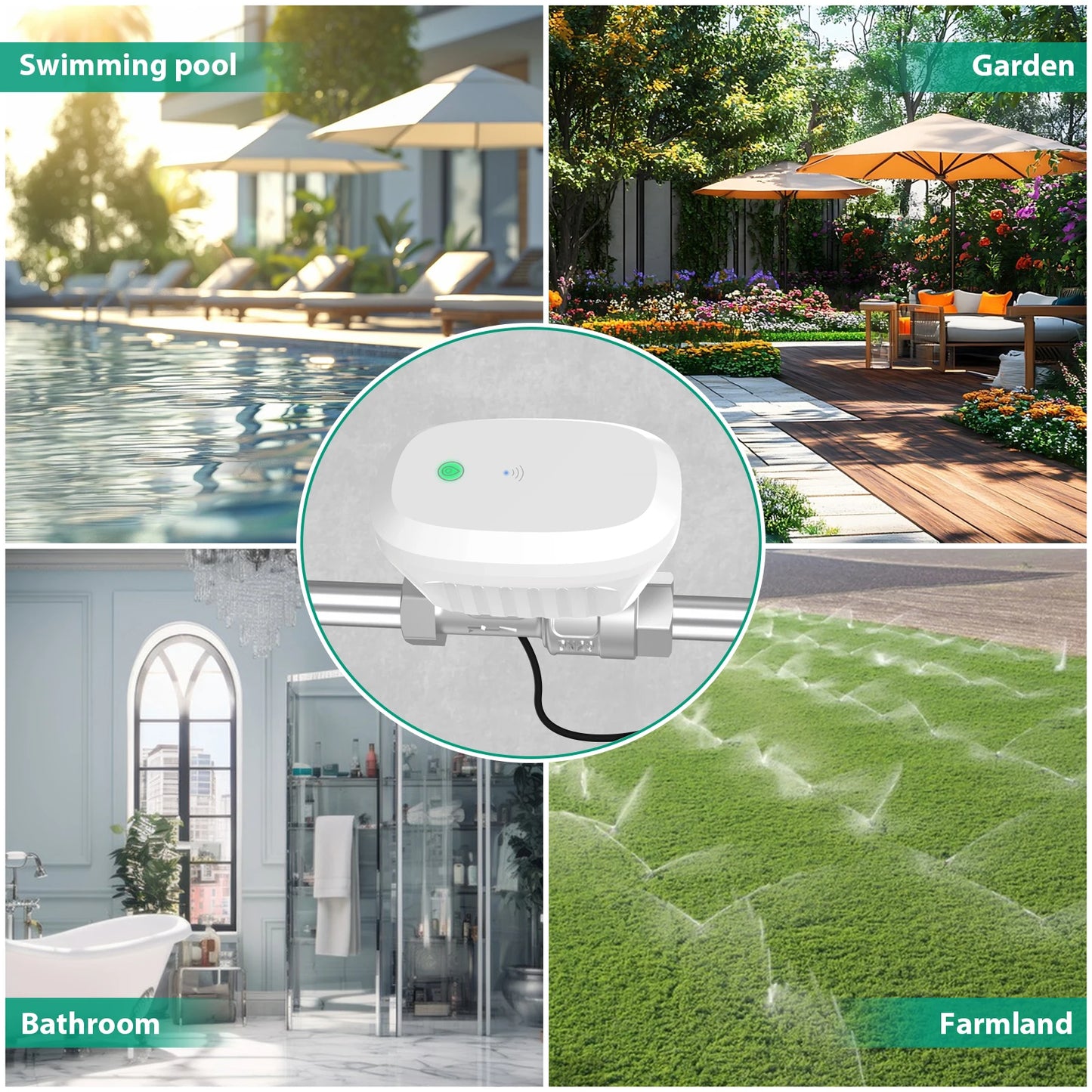 Zigbee Or WiFi Tuya Smart Water Valve Water Meter Water Flow Rate Consumption Temperature Display Smart Life Control Irrigation