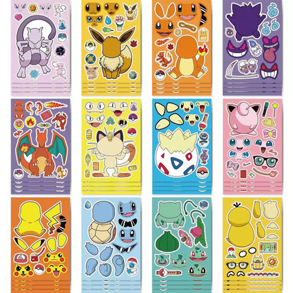 Birthday Party Favor Supplies Pik chu Braclet Keychain Stamp Mask Set for Birthday Party Bag Classroom School Reward Prize Gift