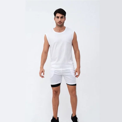 elastic sleeveless running Gym men's and women's free custom logo compression vest, quick drying sports sleeveless T-shirt