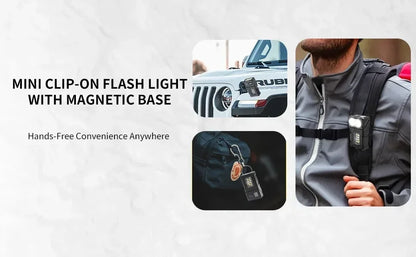 Portable LED Work Light Clip On Hat Light, Mini USB Rechargeable EDC Flashlight for Fishing Home Emergency Camping Headlamp