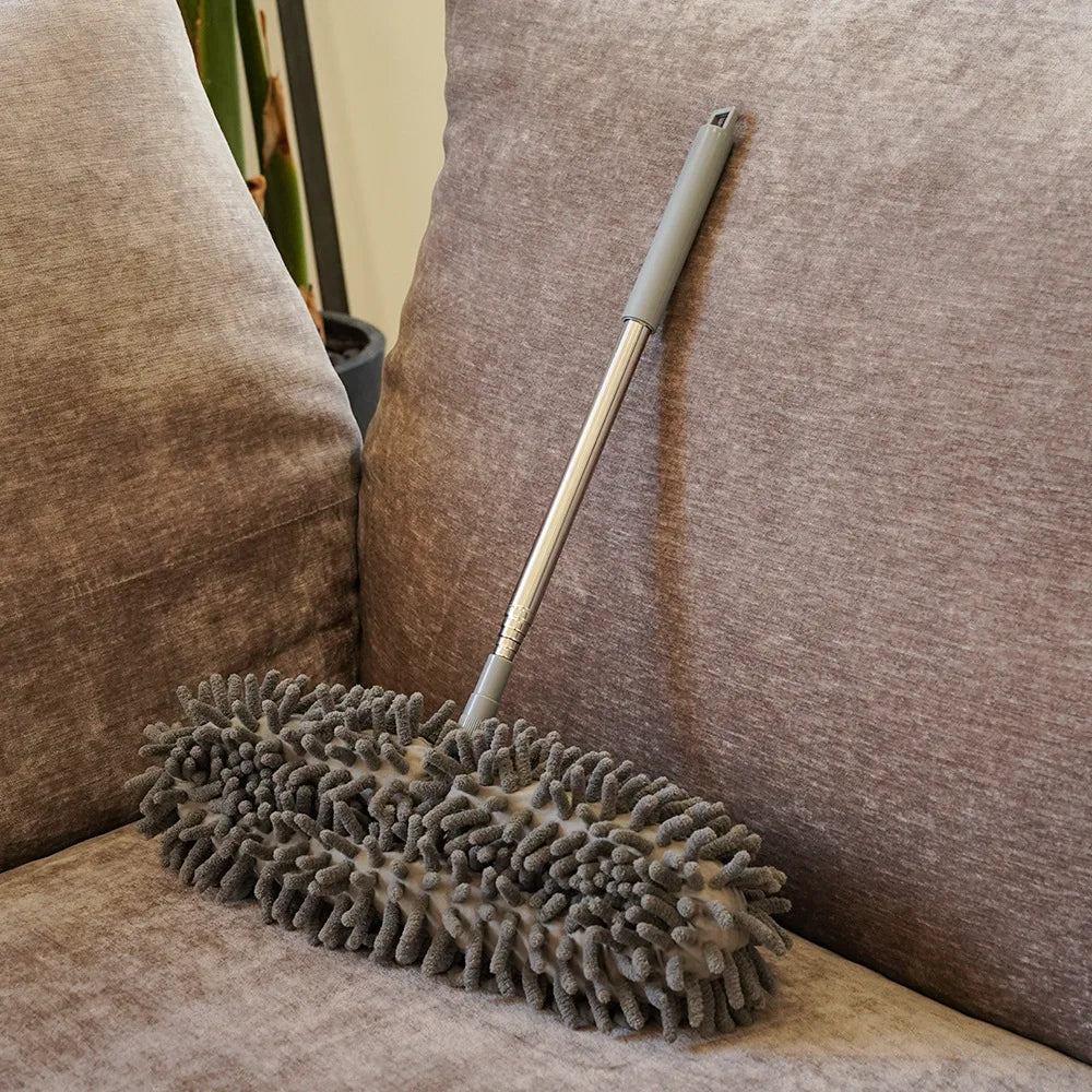 1pc extendable ceiling fan furniture electronic device cleaning brush - long handle snowflake ultra-fine fiber dusting rod