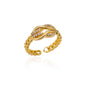 Blue Zircon Crown Rings For Women Stainless Steel Gold Color Adjustable Crown Ring 2026 Trend Design Female Wedding Jewerly Gift