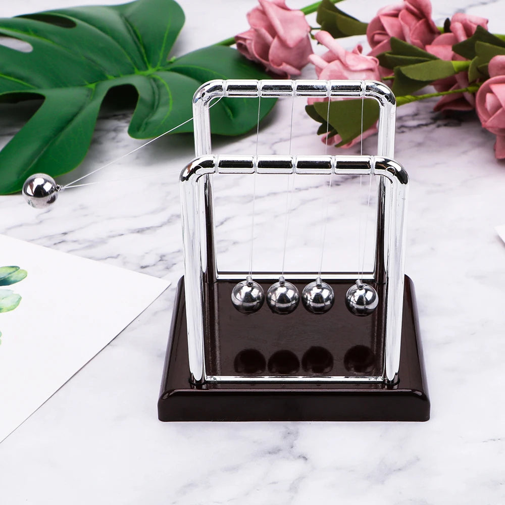 Physics Science Pendulum Steel Balance Ball Newton Ball Desk Table Decor Metal Pendulum Ball Newton's Cradle