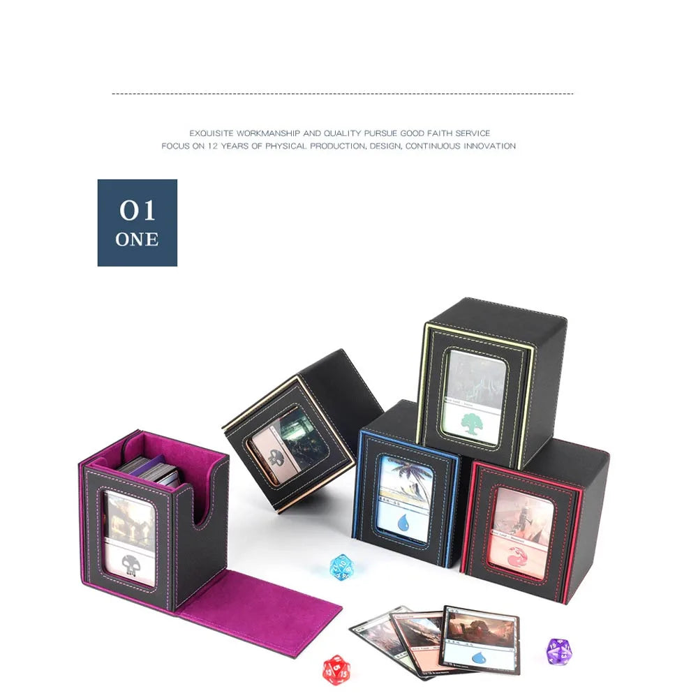 New window 100+ card box card storage box high-grade PU leather container game card holder collection card