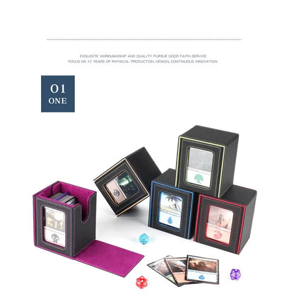 New window 100+ card box card storage box high-grade PU leather container game card holder collection card