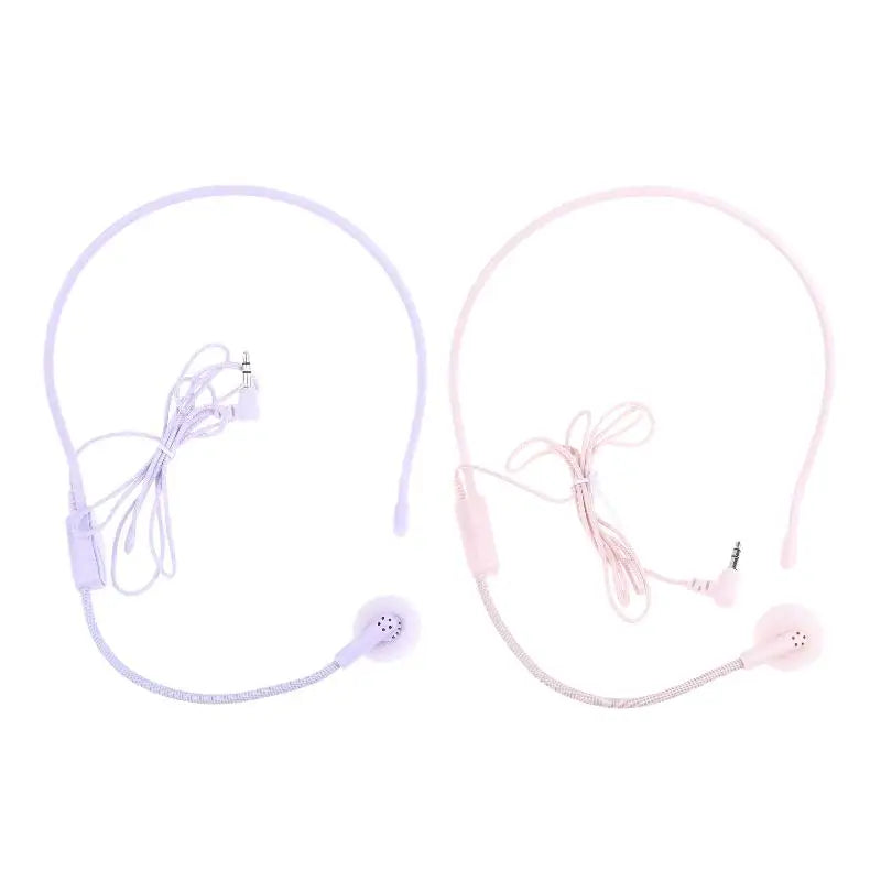1Pc Wired 3.5mm Plug Guide Lecture Speech Headset Mic Portable Head-mounted Headset Microphone For Teaching Meeting