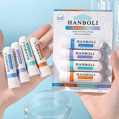 4Pcs Nasal Stick Boosts Focus Enhances Breathing Provides Fresh Sensation Aromatherapy Inhaler Prevent Drowsy Driving