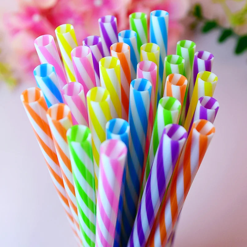 30-Pack of Two-Tone Twisted Straws, Reusable—A Must-Have for Parties, Bars, and Birthday Celebrations