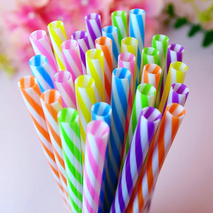 30-Pack of Two-Tone Twisted Straws, Reusable—A Must-Have for Parties, Bars, and Birthday Celebrations