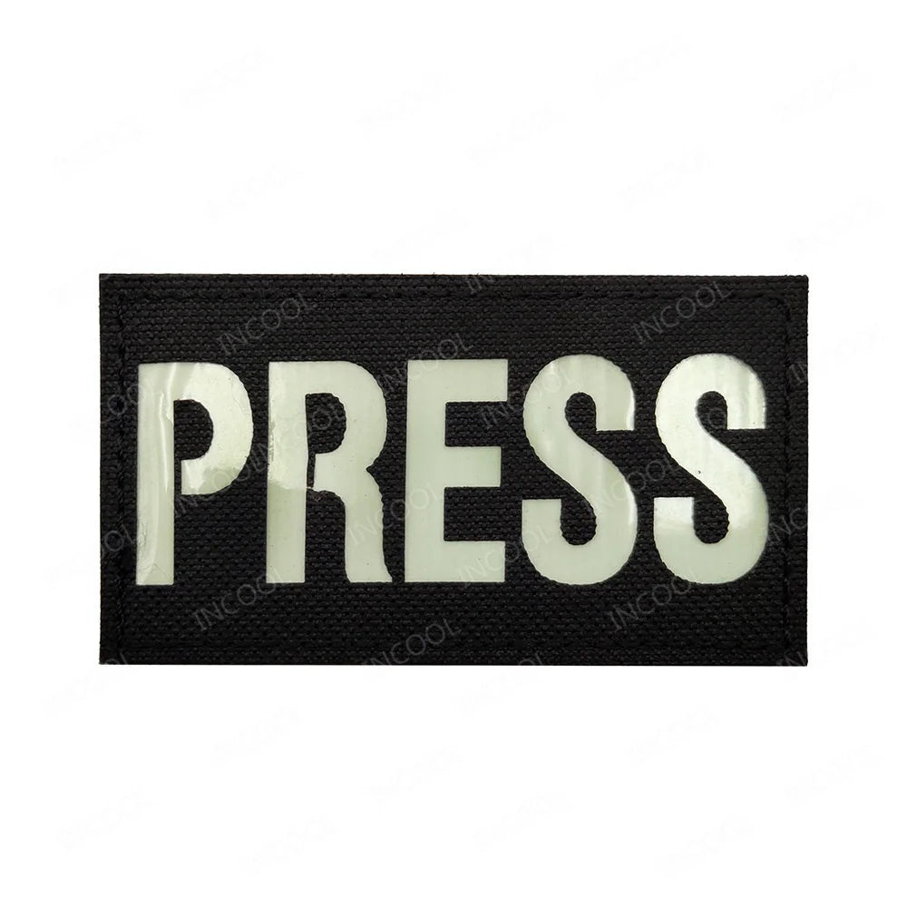 Infrared IR Reflective Patch K9 FIRE MEDIC PRESS MED PJ Decorative Patches Biker Armband Patch For Clothing Backpack