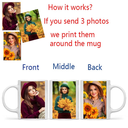 Customize Photo Black Coffee Mug - Personalized Dog Cat Familay Lover Photos Cup Tea Cup with Names Mothers' Day Surprised Gift