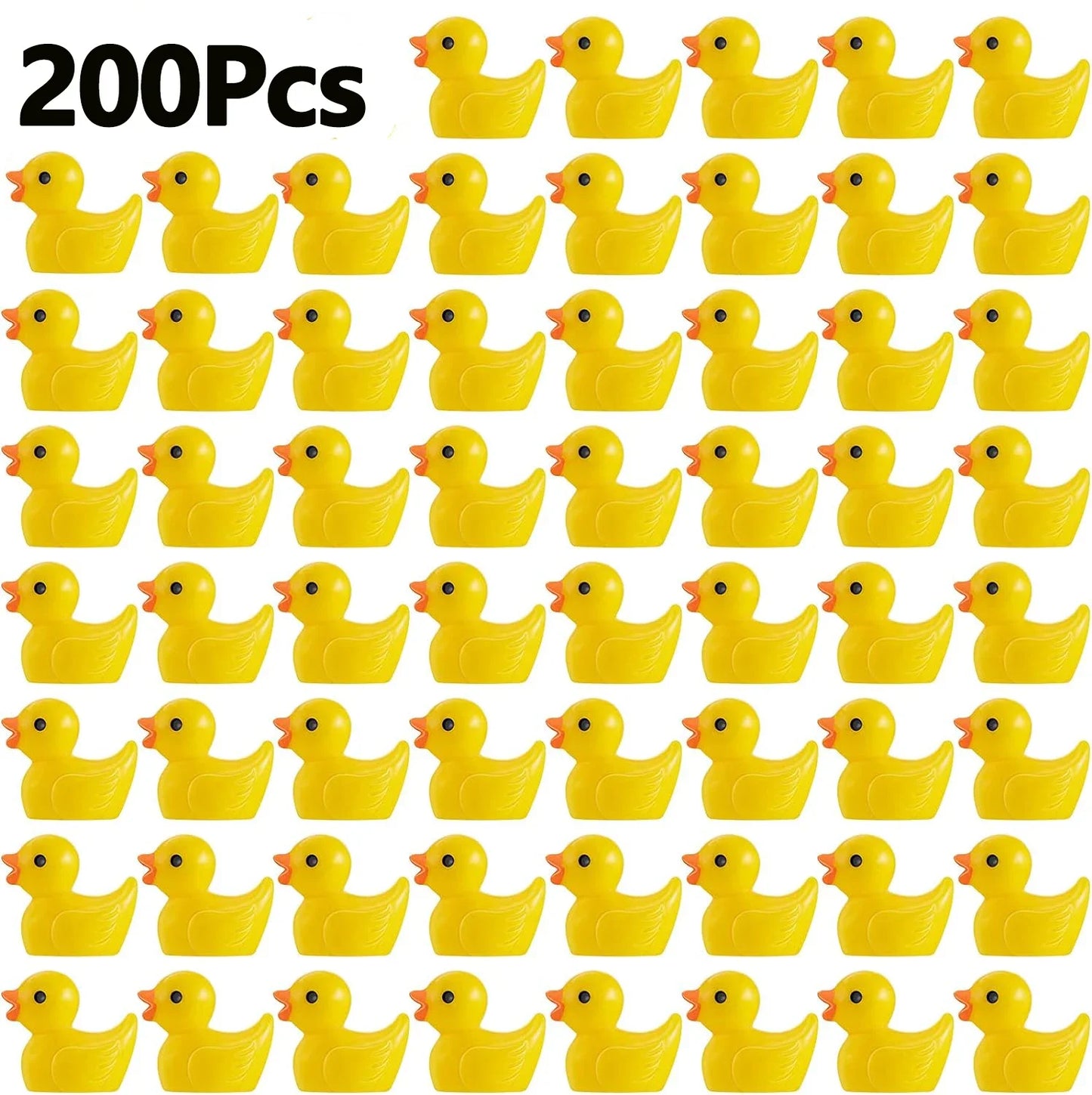100/200 Pcs Luminous Mini Duck Tiny Resin Duck Little Duck Figurines Bulk for Dollhouse Ornament Micro Garden DIY Crafts Decor