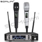 SOMLIMI 135G4 UHF Dual Channels Profession Wireless Microphone System Stage Performance Dynamic Long Distance Metal Handheld