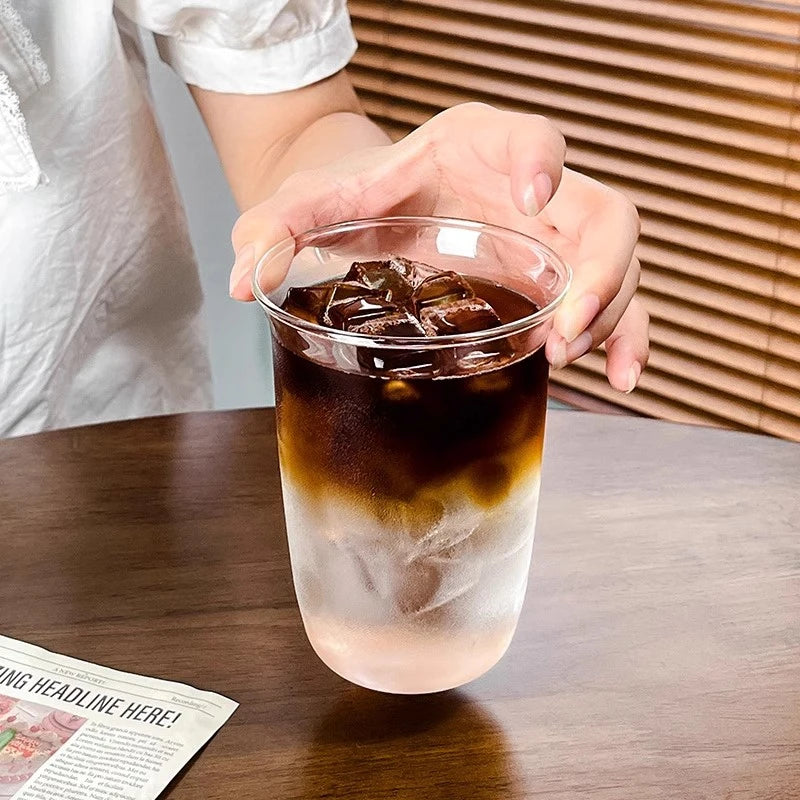 1/6pcs Japanese Glass Cup Milk Coffee Glass Mug Transparent Mug Beer Ins Water Drinking Cup Kitchen Accessory Water Glass Cups