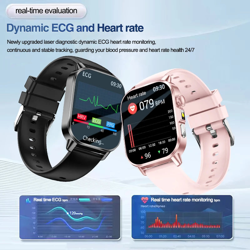 2026 New Accurate Diagnosis Smart Watch ECG Blood oxygen BP Uric acid Lipids Health HD AMOLED Screen call Smart watch Men Women