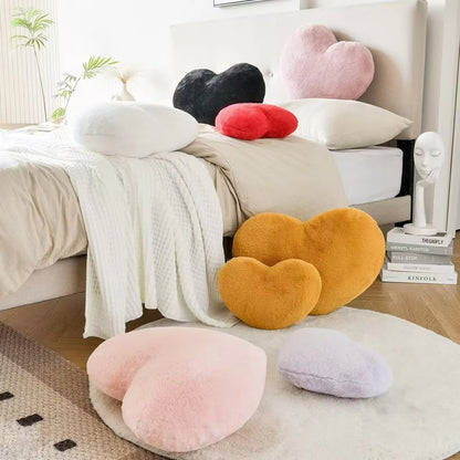 Cute Heart Shaped Pillow Soft Plush Throw Pillows Living Room Decor Valentines Day Wedding Gifts Love Pillow Heart Sofa Cushion