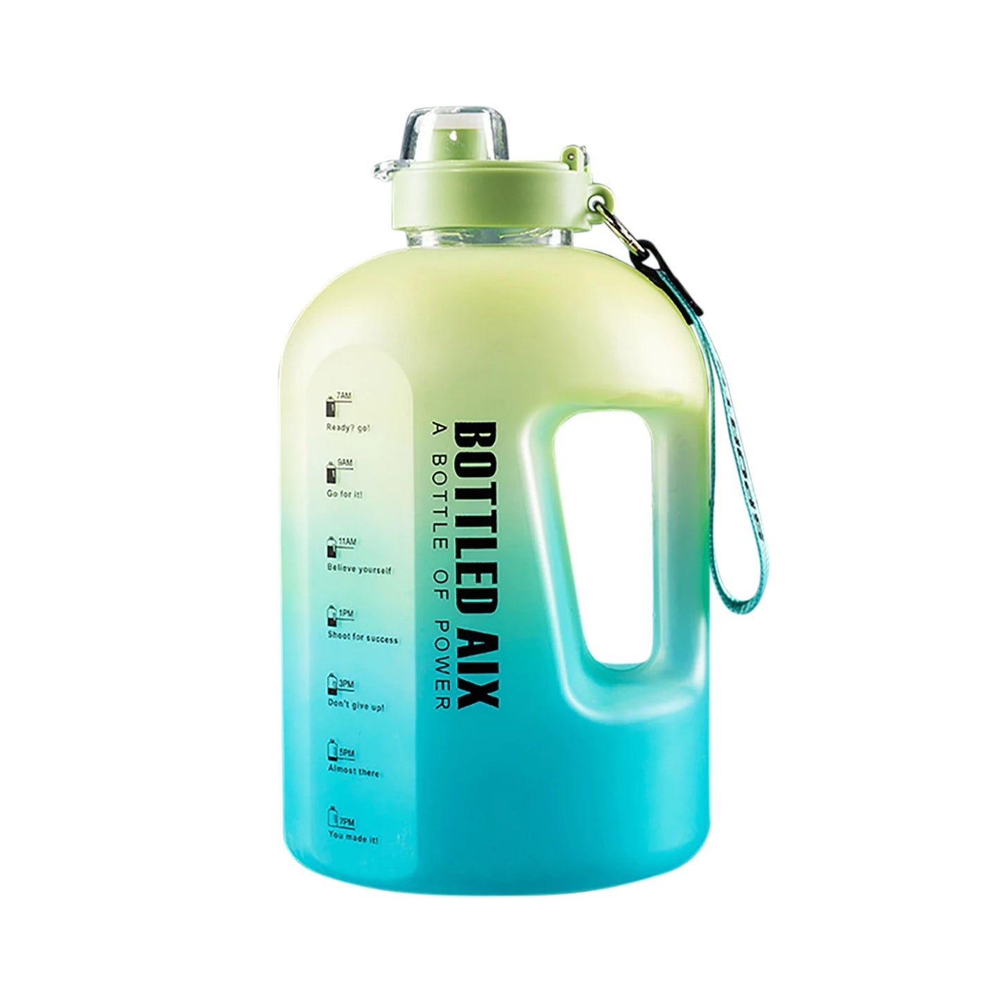 Extra Large Capacity Water Bottle Gradient Color Time Marker Designed Cup