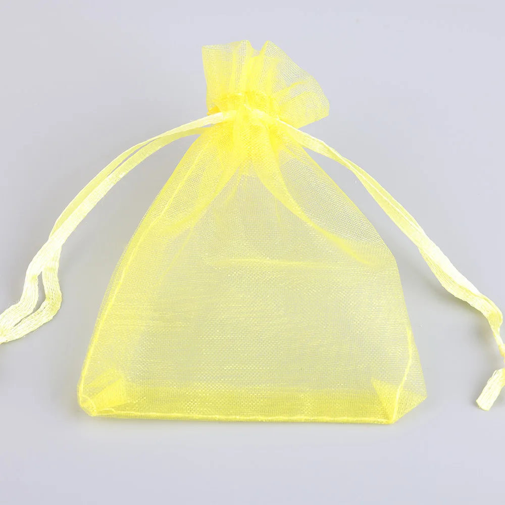 50/100pcs Colorful Organza Gift Bag 5x7 7x9 9x12 10x15 13x18cm Party Wedding Favors Candy Jewelry Packaging Drawstring pouches