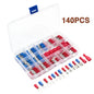 140-1200Pcs Assorted Spade Terminals Insulated Cable Splice Butt Connector Electrical Wire Crimp Ring Fork Set Ring Lugs Kit