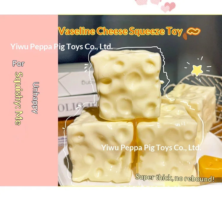 Hot Peiqi Giant Cheese Squishy Non Rebound Moldable Handmade Filled Stress Relief Sensory Fidget Toy For Adults