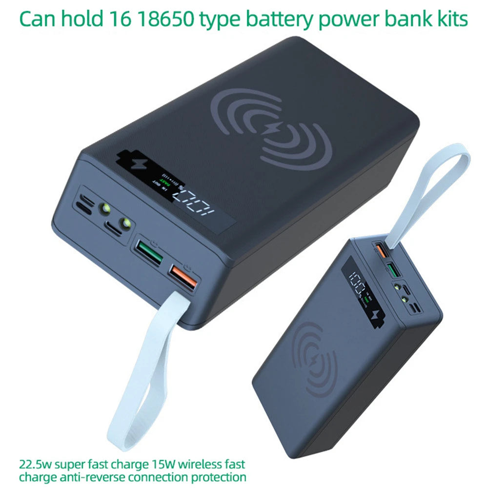 16*18650 Power Bank Case C16 USB Welding Free Power Bank Case Detachable Portable QC 3.0 PD DIY Shell Housing For Powerbank
