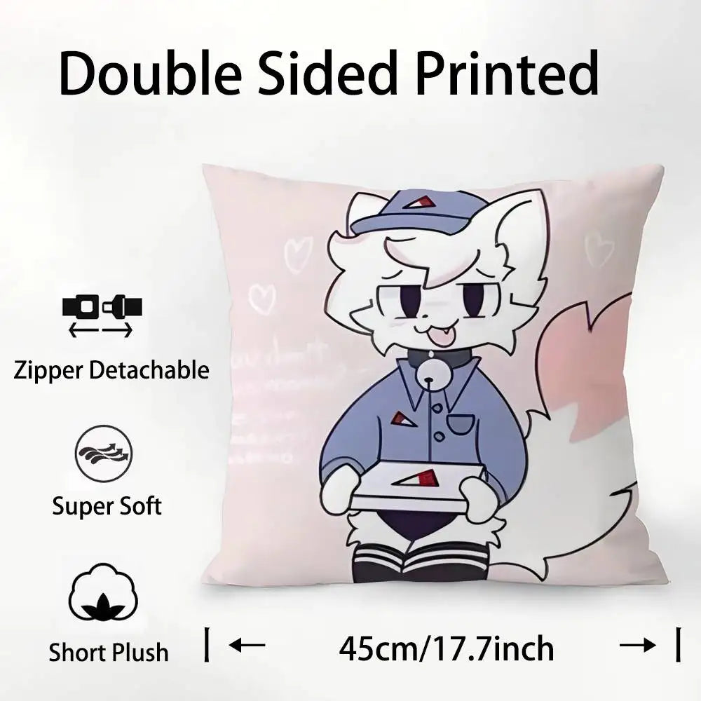 B-Boykisser Silly Cat Cute Pillow Case Plush Fabric Soft  Pillowcase Double Sided Print Cushion Cover Household Gifts
