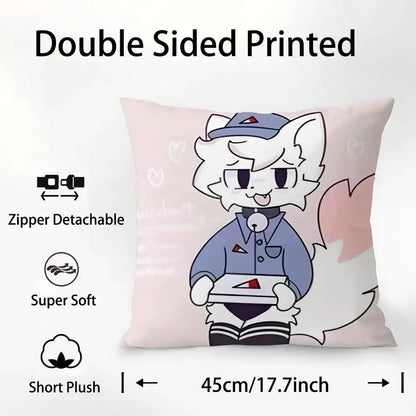 B-Boykisser Silly Cat Cute Pillow Case Plush Fabric Soft  Pillowcase Double Sided Print Cushion Cover Household Gifts