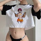 90s Femboy fairycore goth crop top Woman gothic  manga korean fashion graphic  t-shirts cropped