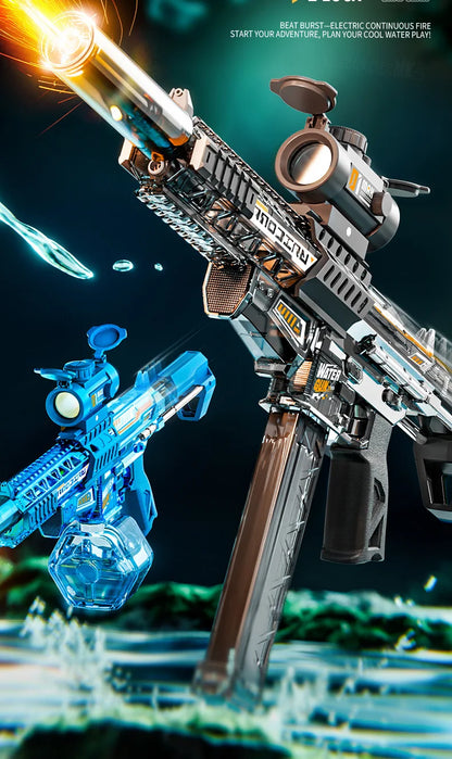 MK9 Children Pulse Electric Water Gun Automatic Water Absorption Induction Flash Light Water Blaster Summer Outdoor Toy for Kids
