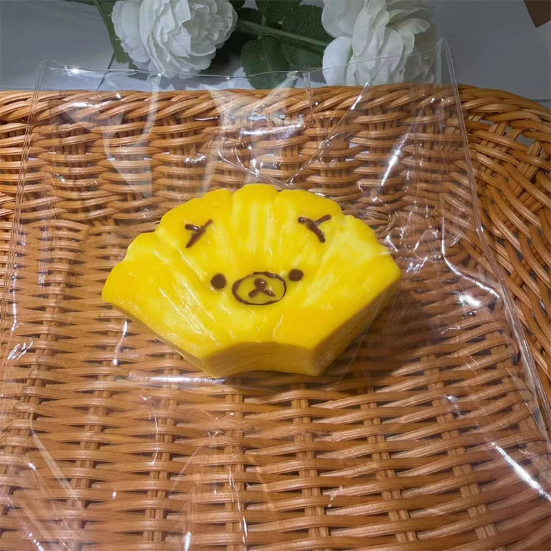Handmade Squishy Toys Cute Radish Pineapple Banana Shaped Bear Slow Rising Stress Relief Squeeze Toys Food Grade Silicone