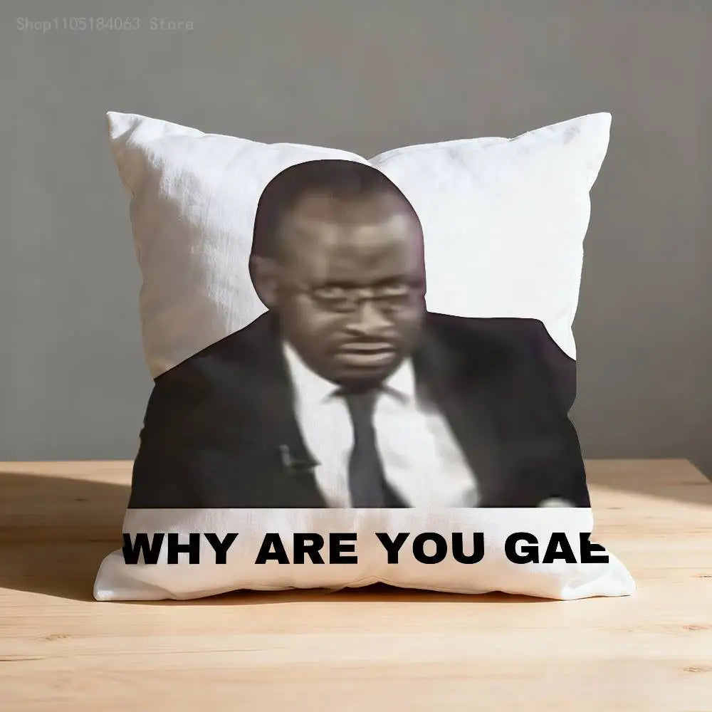 Why Are You Gae Meme U-Uganda Pillow Case Print Polyester Fiber 40X40 cm Home Sofa Throw Cushion Cover Decoration
