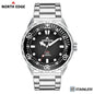 NORTH EDGE TRITON-TI Titanium Stainless Solar-Powered Diving Watch Luxury Quartz Watches For Men 300M Waterproof 180+ Day Power