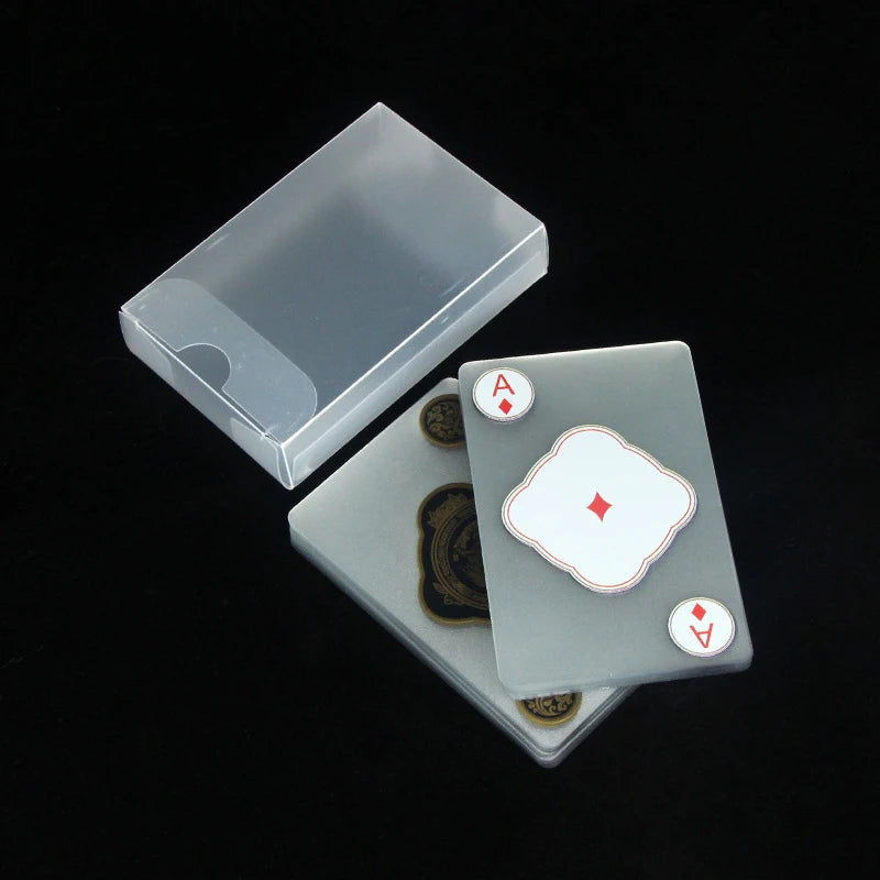 Playing Cards with Transparent PVC Plastic Waterproof Poker Card with A Box Perfect for Blackjack Euchre and Other games