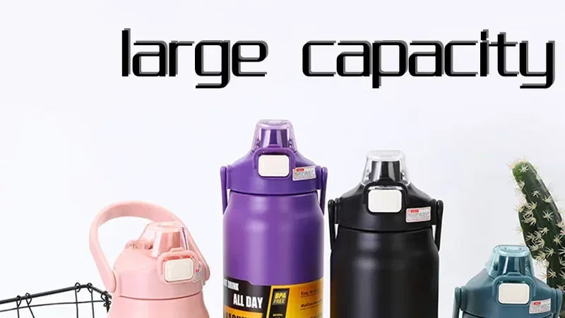 1.5L Large Capacity Stainless Steel Thermos Bottle, Portable Vacuum Insulated Water Tumbler