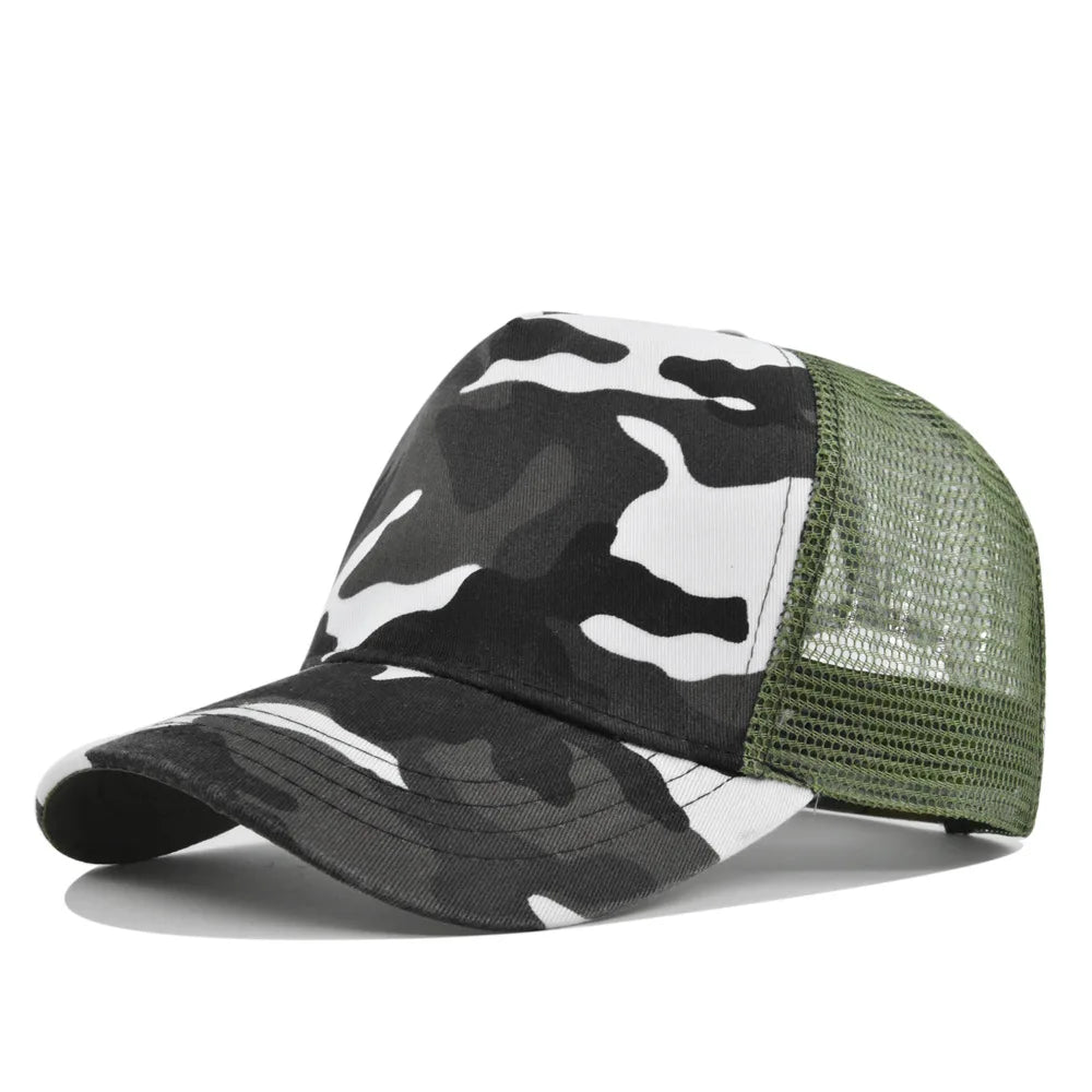 Customized Printed Logo Five Piece Baseball Caps Solid Color Mesh Breathable Sun Shading And Sun Protection Duck Tongue Hats